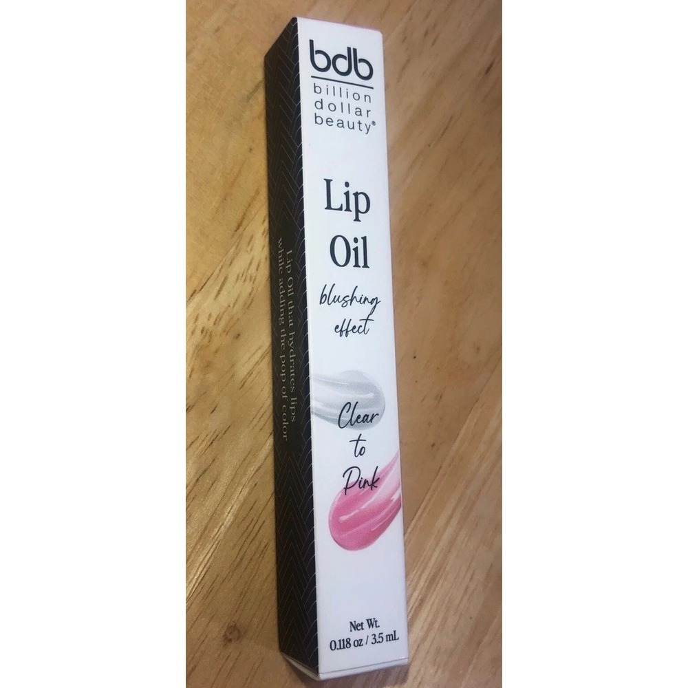 BRAND NEW Billion Dollar Beauty Blushing Clear Pink Lip Oil 0.118 oz Women Owned